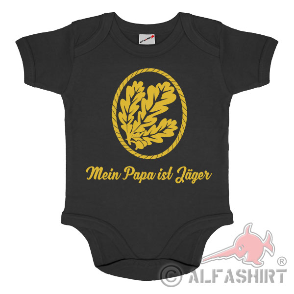 Baby body my dad is a hunter beret badge Bundeswehr birth JgBtl # 40095