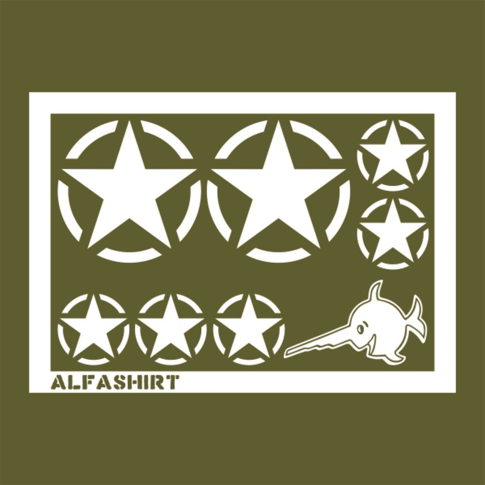 US Army Stern Star Tuning Set (Stern 10cm) (Stern 5cm) (Fisch 10cm breit) #A082