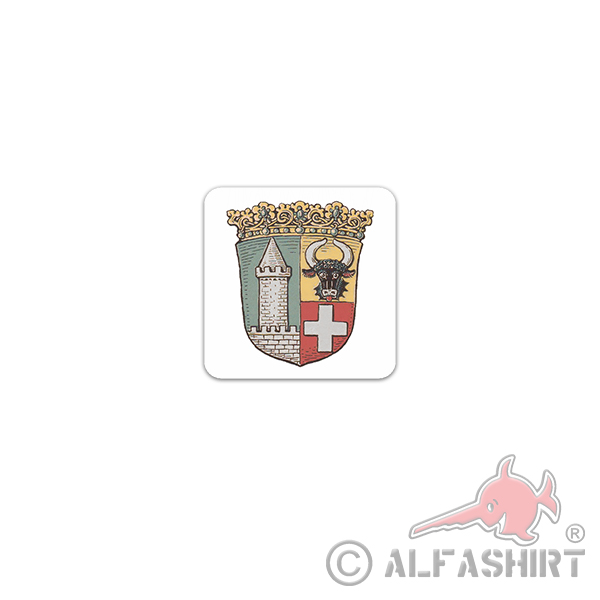 Sticker Free State Mecklenburg-Strelitz Germany Logo 7x7cm A3324