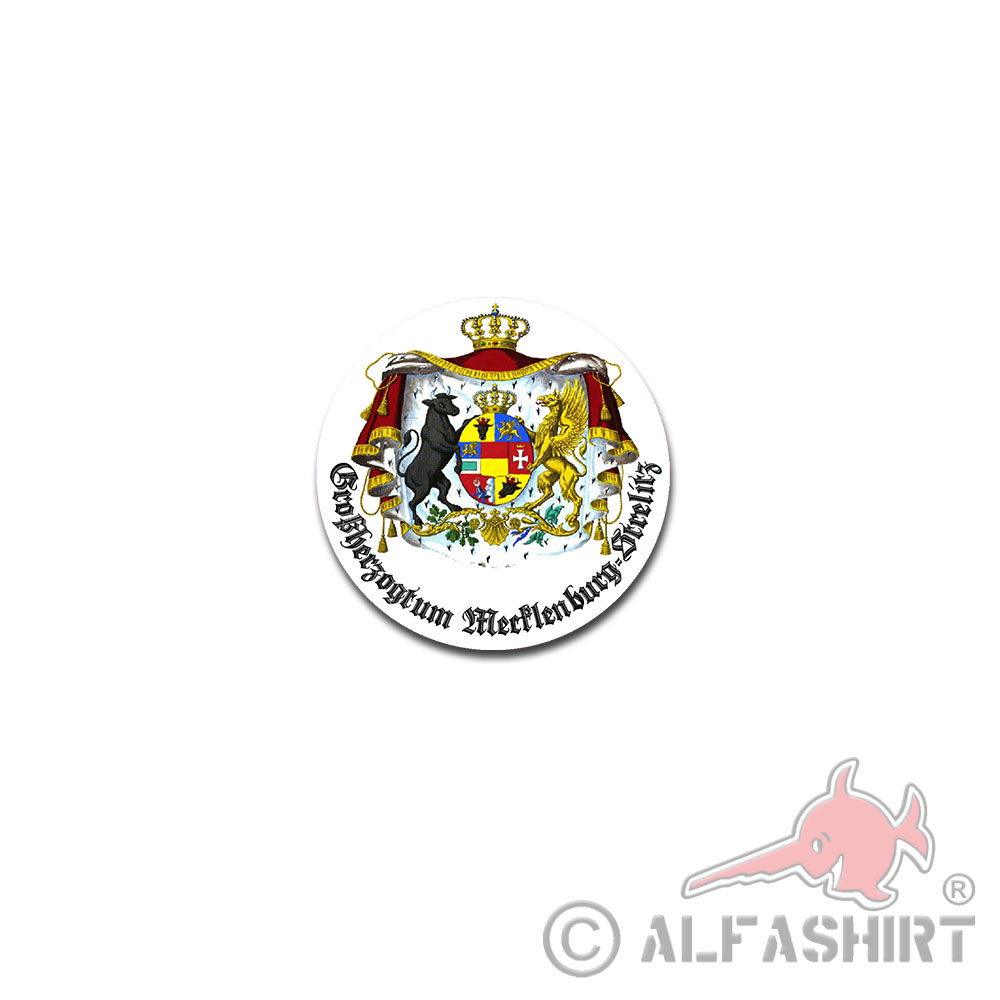 Aufkleber Wappen Großherzogtums Mecklenburg Strelitz Heimat Graf 10 cm #A4788