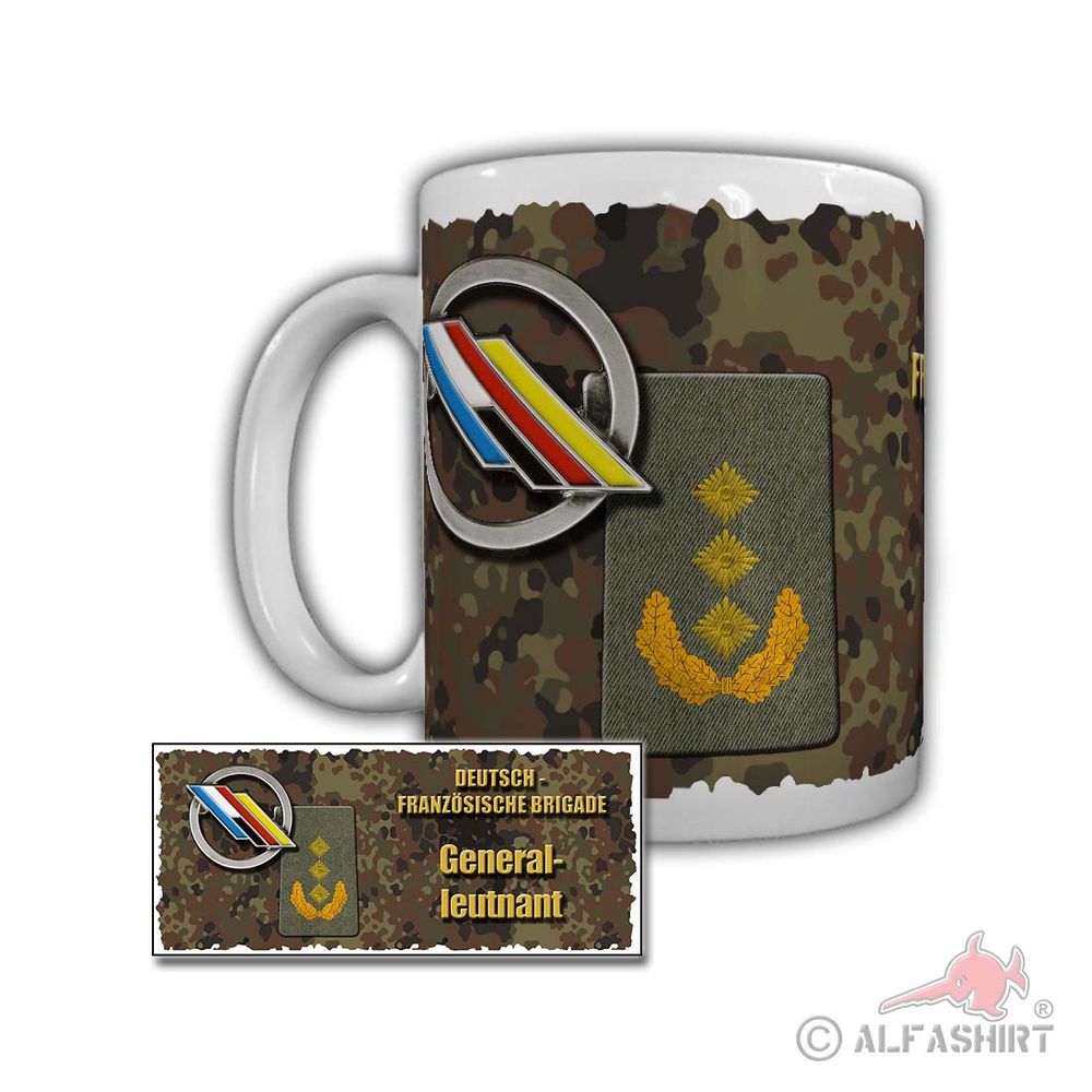 Tasse DEU-FRA Brigade Generalmajor Geschenk Personalisiert Handarbeit #29439