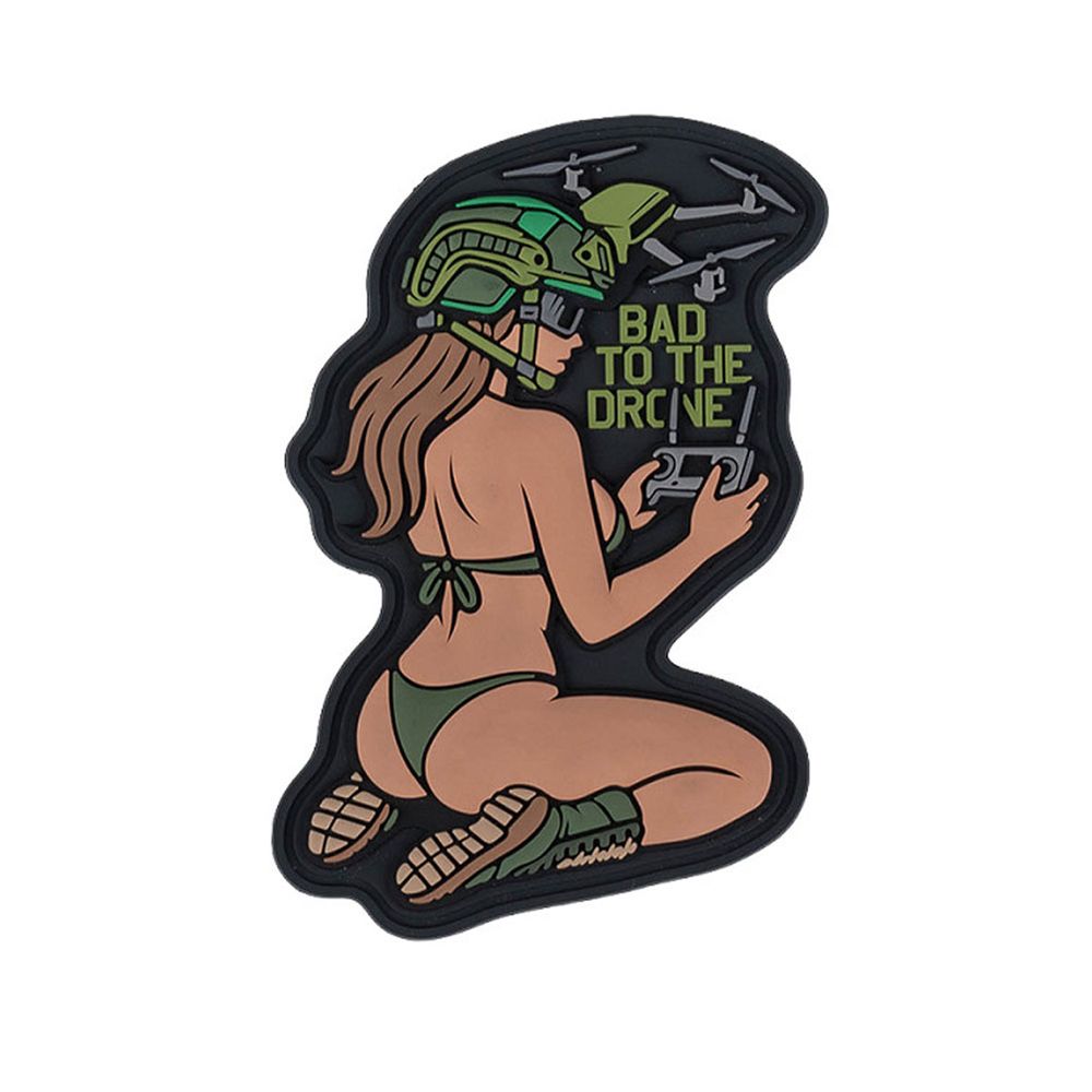 3D Rubber Patch Bad to the Drone Operator PVC Airsoft Gear Drohne#47728