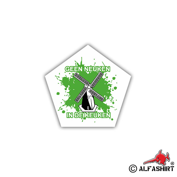 Sticker Geeneulken windmill Netherlands Holland 7x7cm A1693