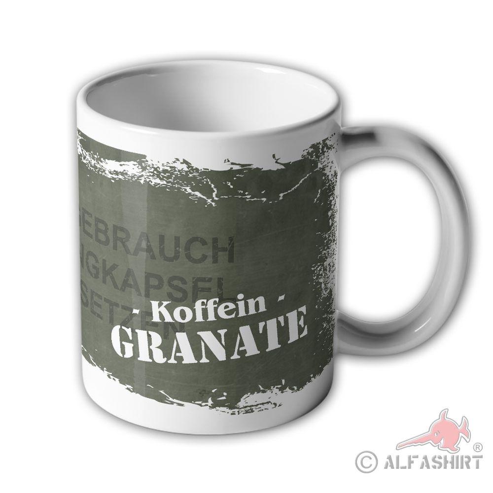Tasse Koffein Granate Stielhandgranate Kaffee Wachmacher #44536