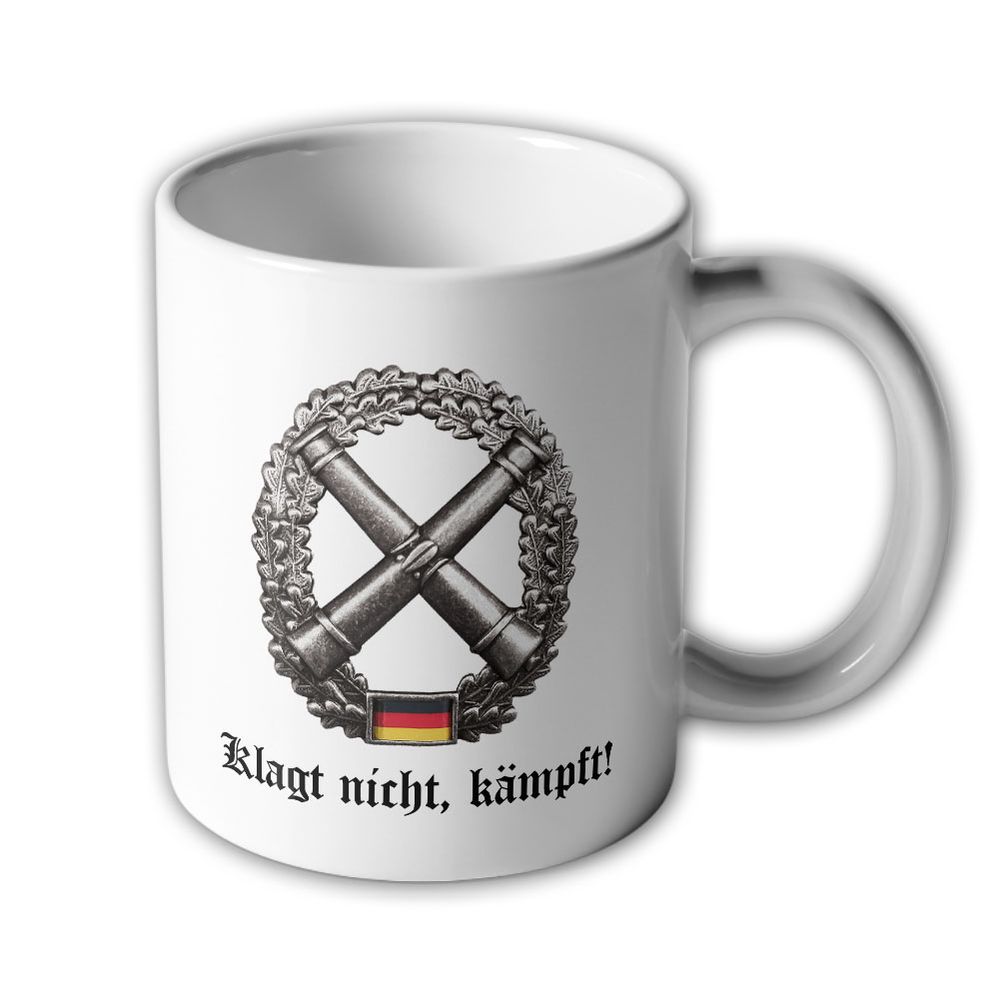 Tasse Barettabezeichen Artillerie BW Bundeswehr Metall Kanonen #11812