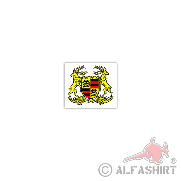 Aufkleber/Sticker Volksstaat Württemberg Wappen Gliedstaat Stuttgart 8x7cm A3261