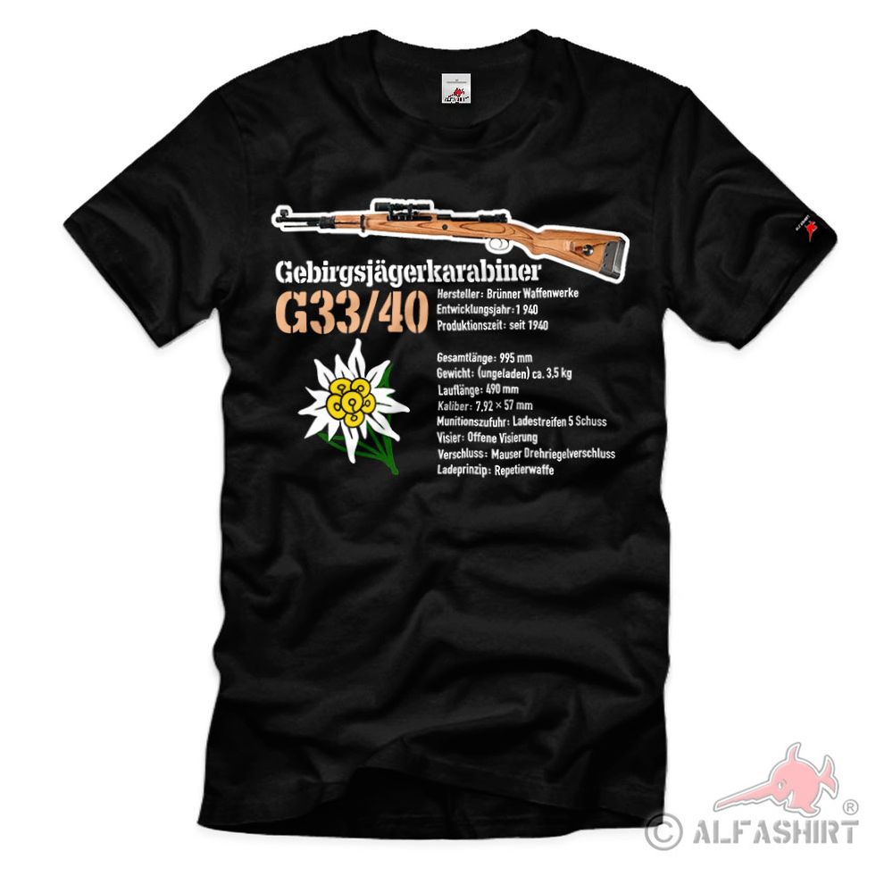 Bergejäger Karabiner G33-40 Karabiner 98 Rifle Bergejäger T Shirt #40049