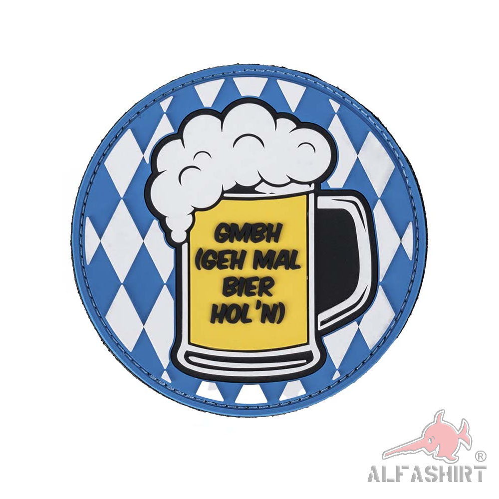 3D Patch GMBH Geh mal Bier holen Bavaria Oktoberfest Bayern  10x10cm 43643