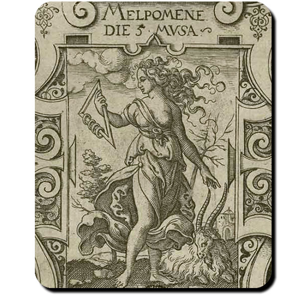 Melpomene Mythologie Muse Griechenland Trauergesang Weinlaub Mauspad #16465