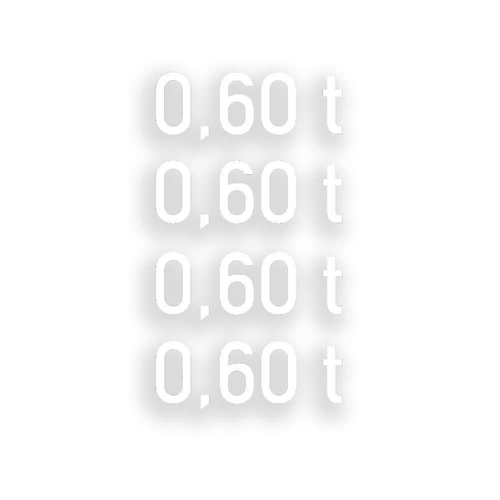 0.60t car trailer sticker sticker weight car 3.5x9.4cm #A5127