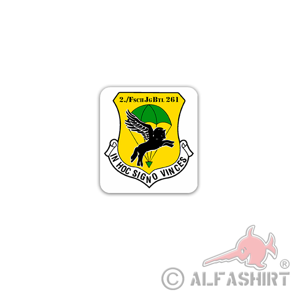 Aufkleber/Sticker 2 FschJgBtl 261 Fallschirmjägerbataillon Pegasus 6x7cm A3200