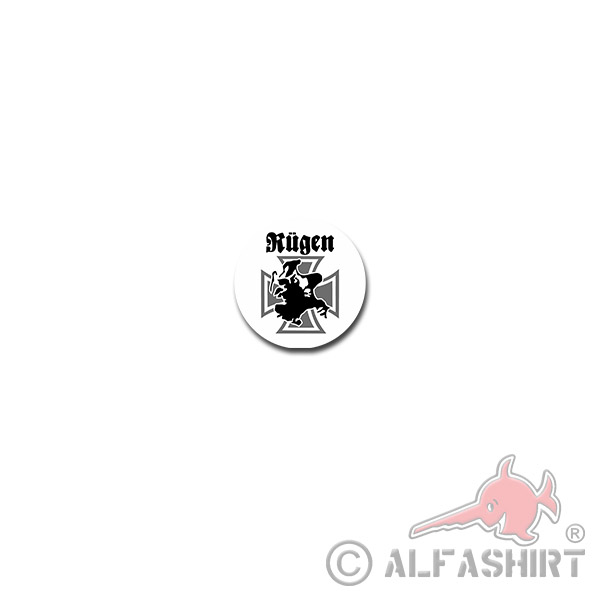 Insel Rügen Aufkleber Rugia Eisernes Kreuz Urlaub Tourist 7x7cm#A3939