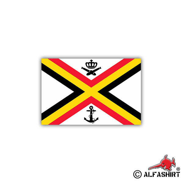 Aufkleber/Sticker Belgische Marineflagge Marine Flagge Fahne Militär 7x5cm A1074