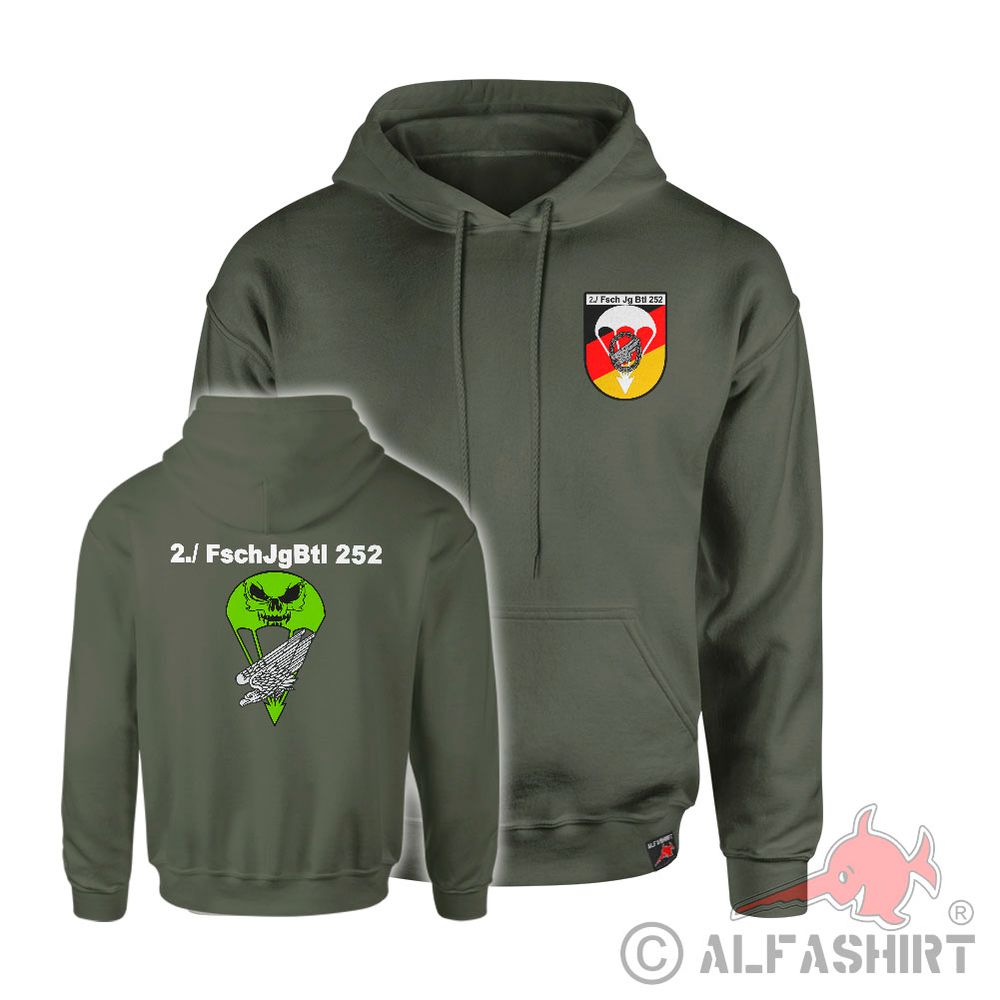 Hoodie 2 FschJgBtl 252 Eisberg Kaserne Abzeichen Fallschirmjägerkompanie #41303