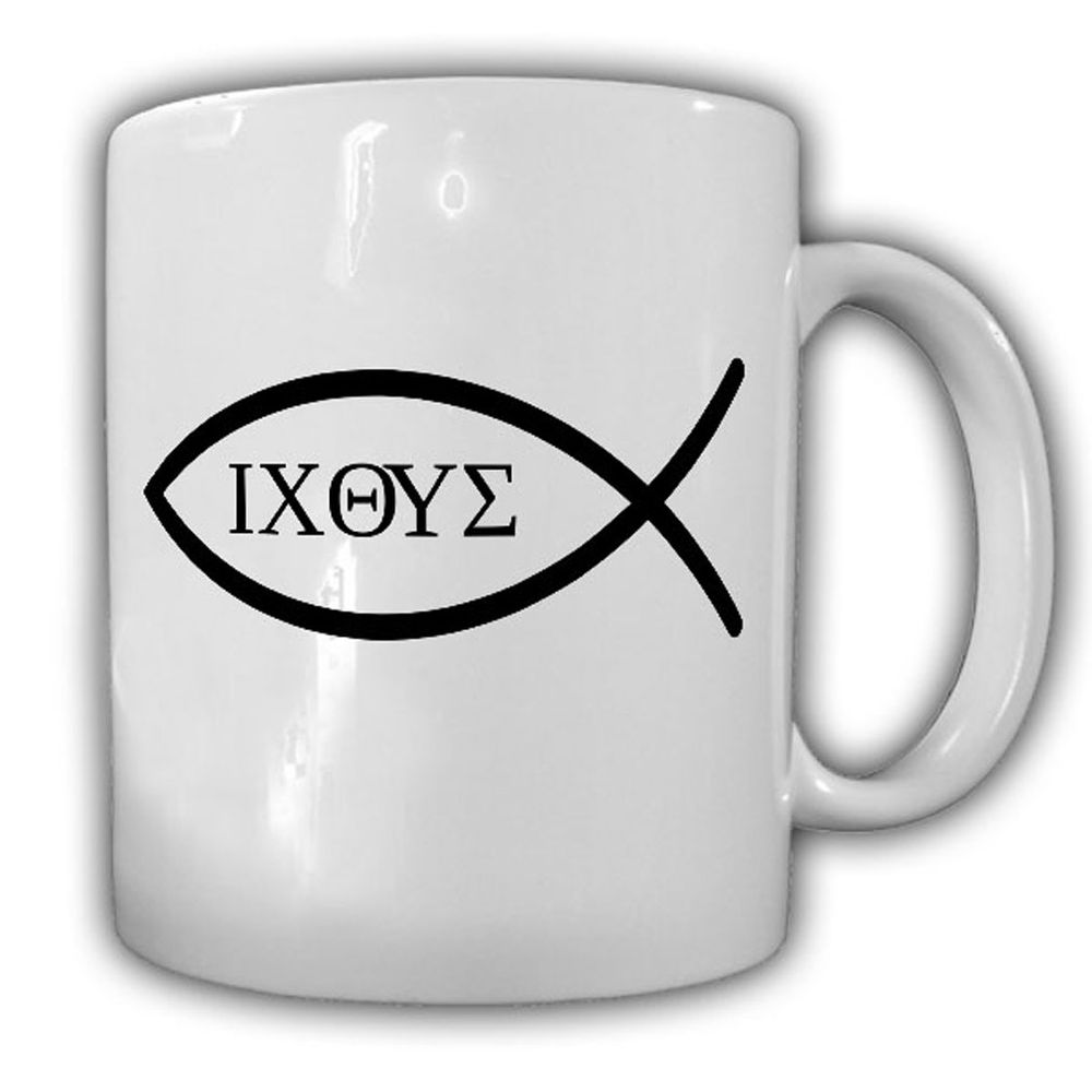 Tasse Ichthys Christenfisch Fisch Symbol Kirche Christus Jesus #23552