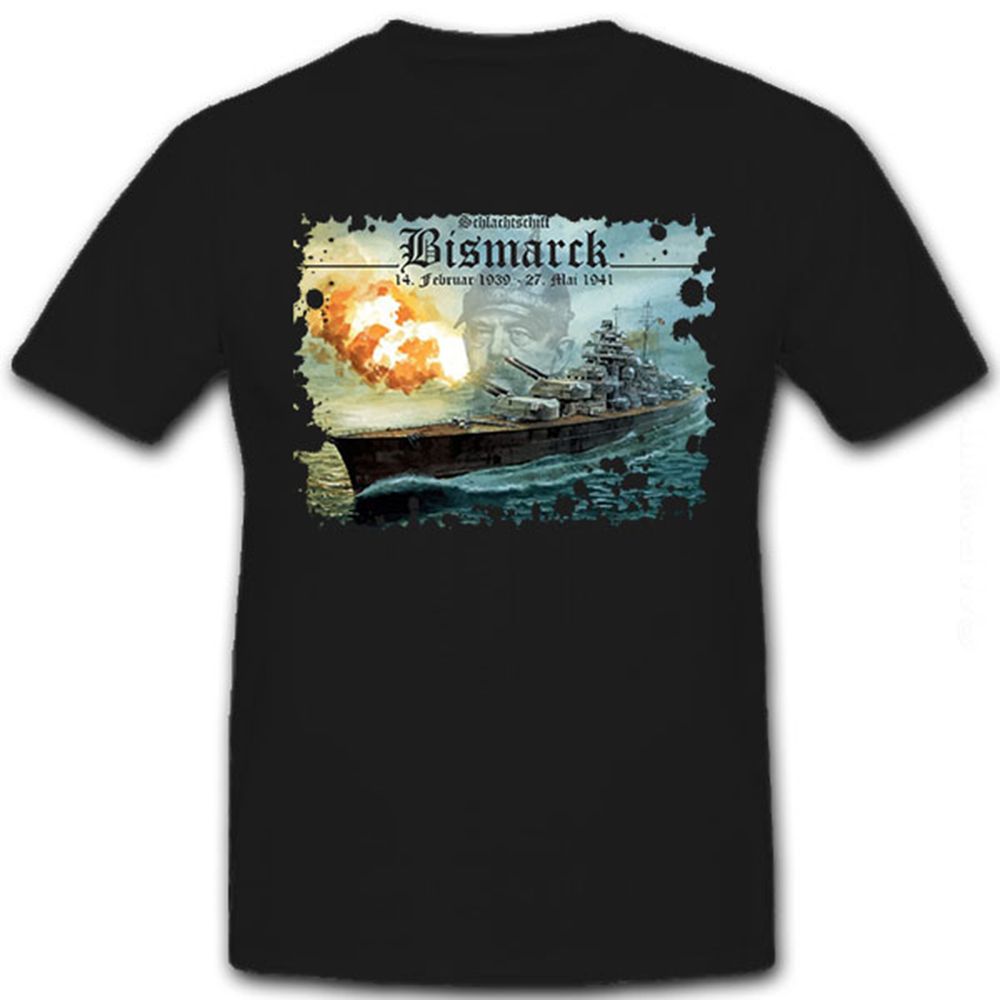 Bismarck Schlachtschiff 1939-1941 deutsche Marine WK 2 Portrait - T Shirt #8602