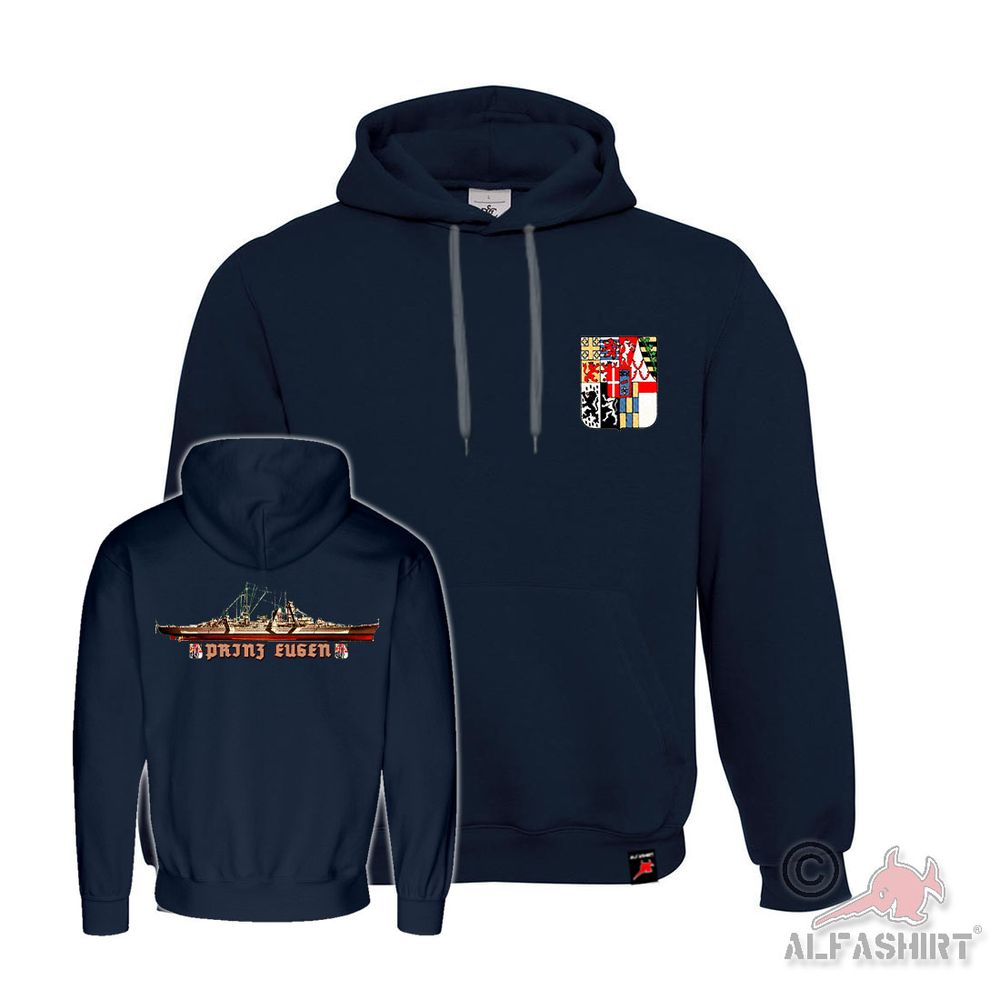 Hoodie Schlachtschiff Prinz Eugen Wappen Deutschland Marine #40954