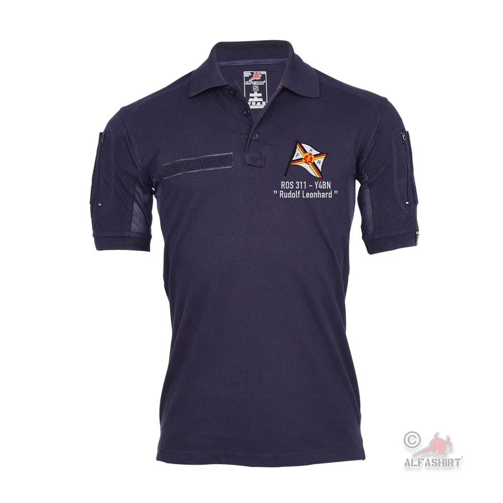 Embroidered Tactical Polo Flag Fischkombinates Rudolf Leonhard DDR Shirt#45104
