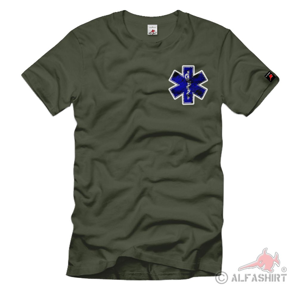 Internationale Zeichen Rettungsdienst  Kreuz Stern Äskulapstab T-Shirt#39740