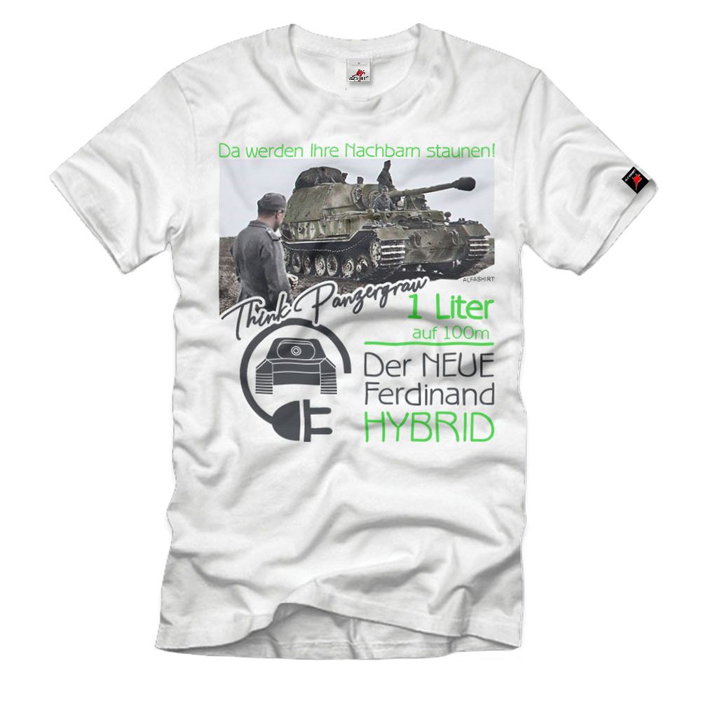 Ferdinand Hybrid Panzer Jagdpanzer Auto Öko Panzergrau Fun T-Shirt #32998