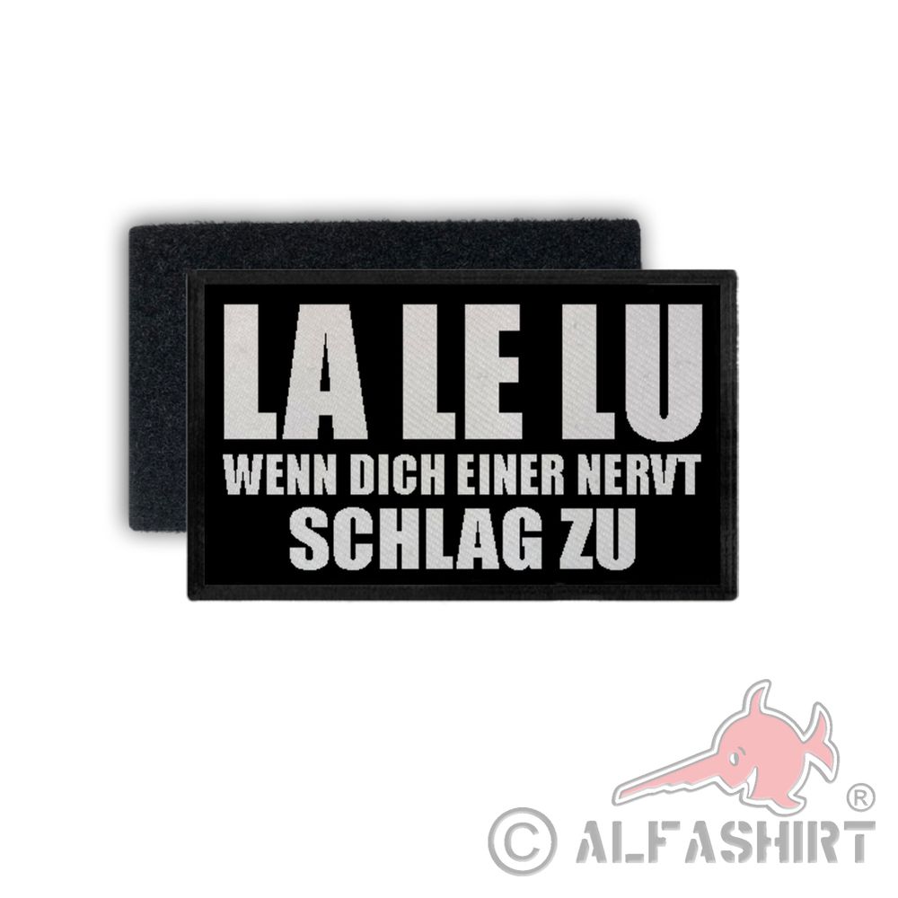 Patch LALELU wenn dich einer nervt schlag zu Faust Boxen 7,5x4,5cm #34436