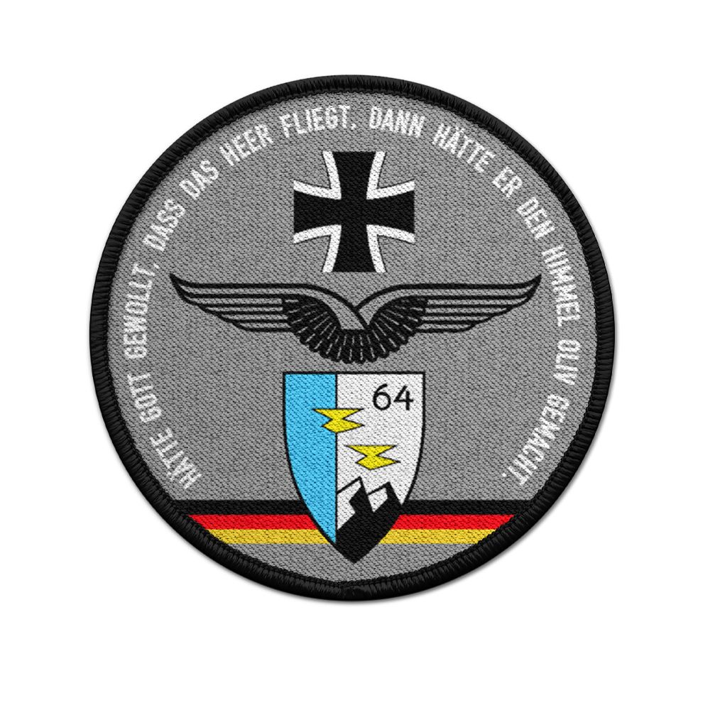 9cm Patch HSG 64 If God had wanted Luftwaffe Helicopter Squadron # 34139