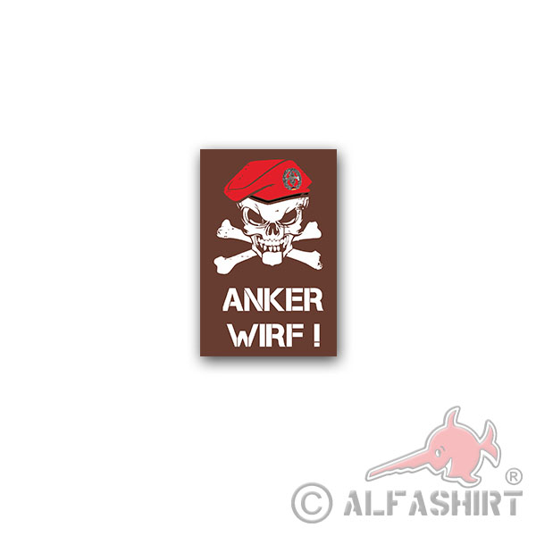 Sticker Pioneers BW Beret Skull Anchor Throws Battle Catch 5x7cm A2922