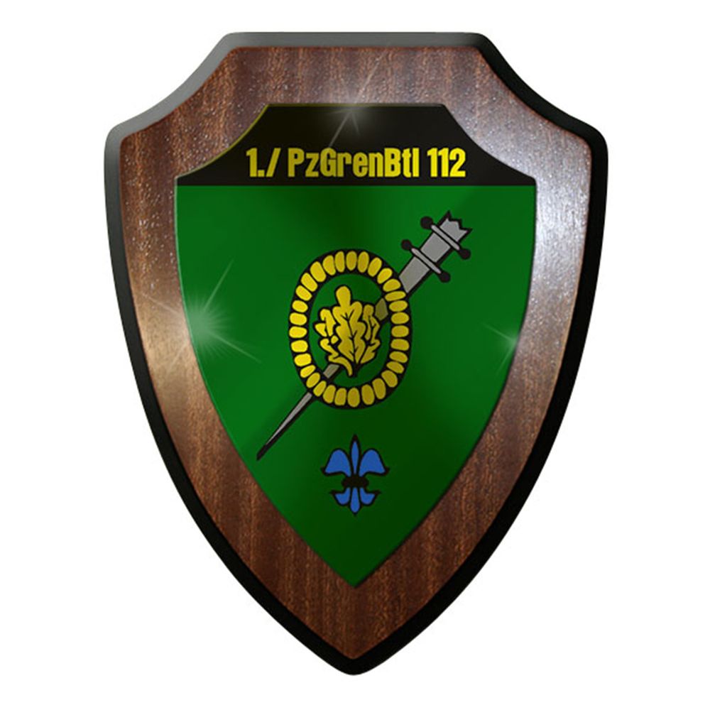Wappenschild / Wandschild -1 PzGrenBtl 112 Bundeswehr Regen Abzeichen #12756