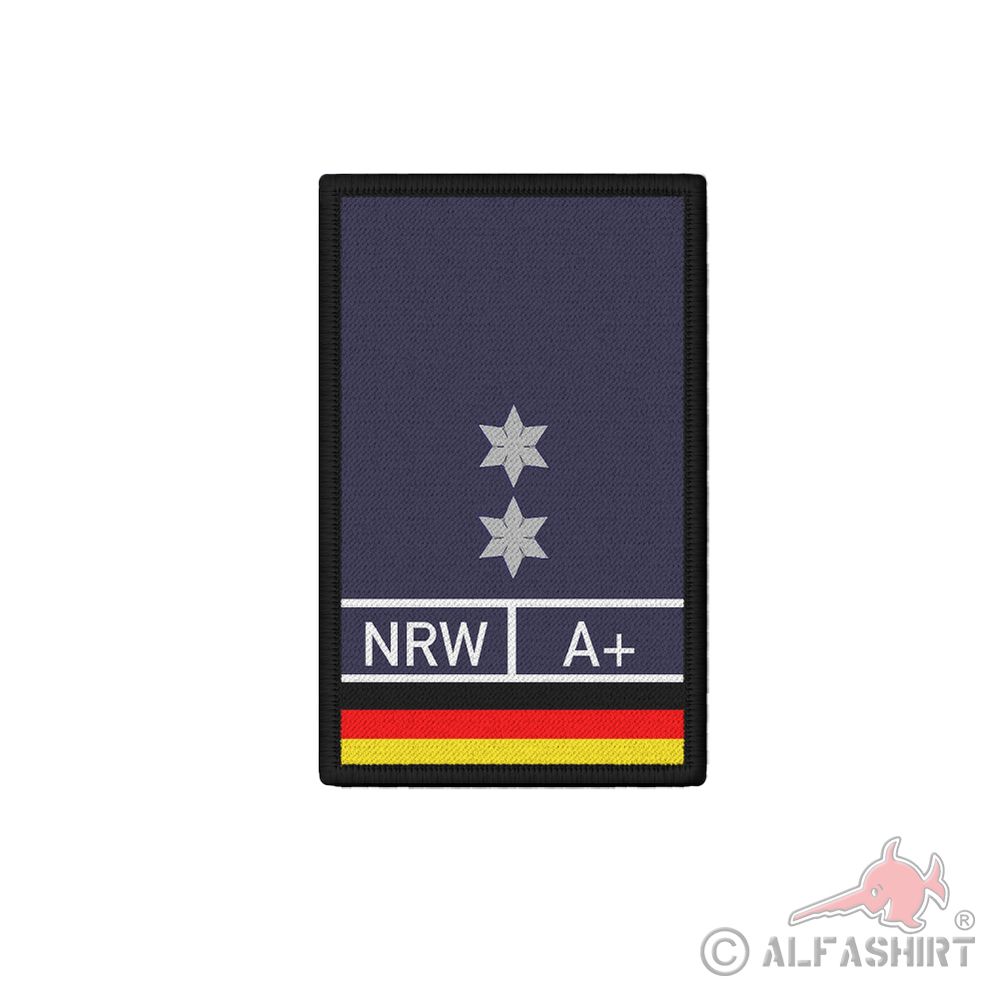 Patch Polizeioberkommissar Dienstpatch POK Stern Blood Rang 7,5x4,5cm #40017