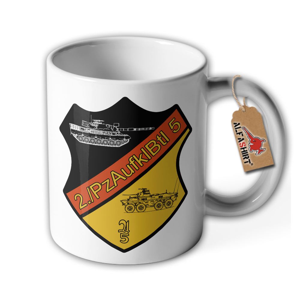 Tasse 2 PzAufklBtl 5 Bundeswehr Becher Büro Kompanie Andenken #47374