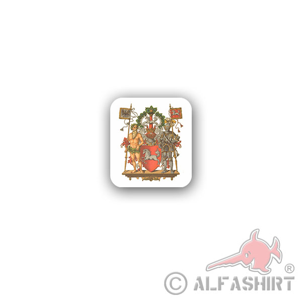 Sticker Hannover Prussian Province Coat of Arms Historisch 6x7cm A3197