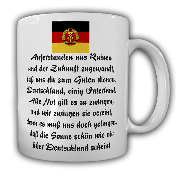 Tasse DDR Hymne Auferstanden aus Ruinen Deutsche Demokratische Reoublik #25387