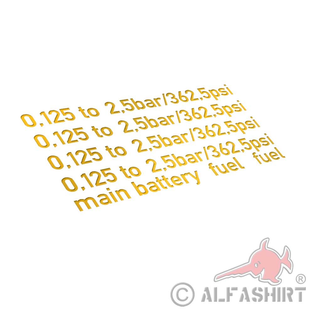 Vehicle lettering Tire pressure for Vespa font height 1cm 12x7cm # A4901