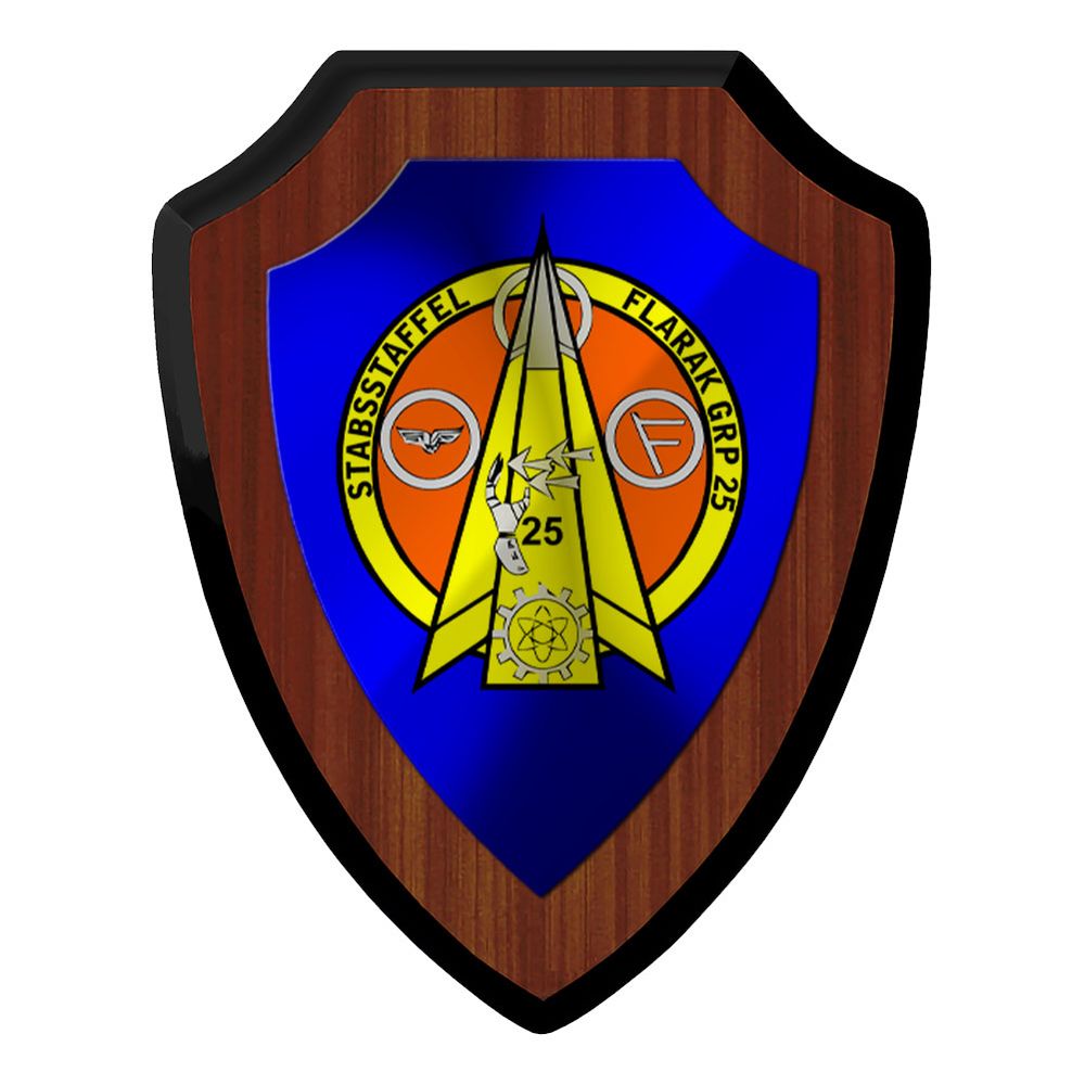 Wappenschild / Wandschild - Stabsstaffel FlaRak Grp 25 Flugabwehr Raketen Gruppe Bundeswehr Luftwaffe Großenkneten Fliegerhorst Ahlhorn #18798