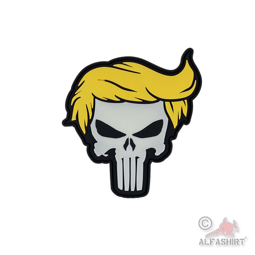 Trump 3D Rubber Patch 9,5x8,3cm Glowin the Dark Schädel America USA #45786