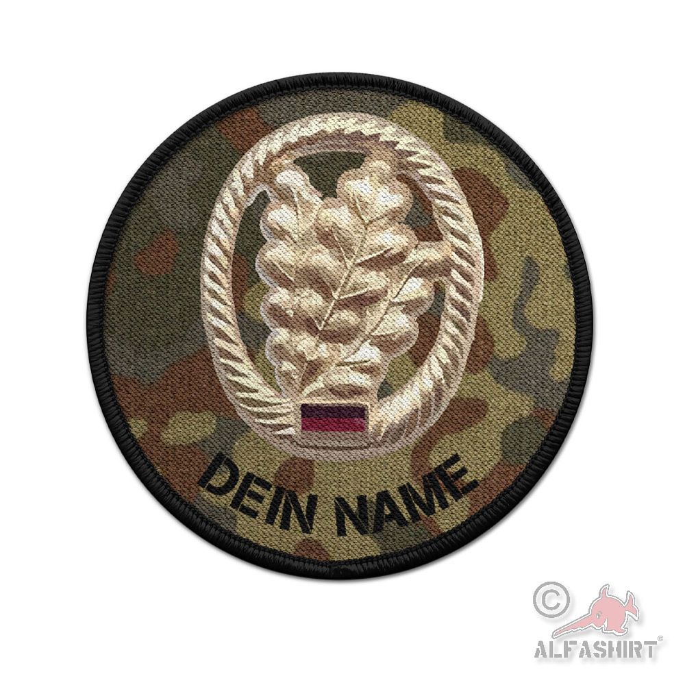 Patch 9cm Barettabzeichen Jägertruppe Tarnmuster Tarn Flecktarn Oliv Bundeswehr #45810