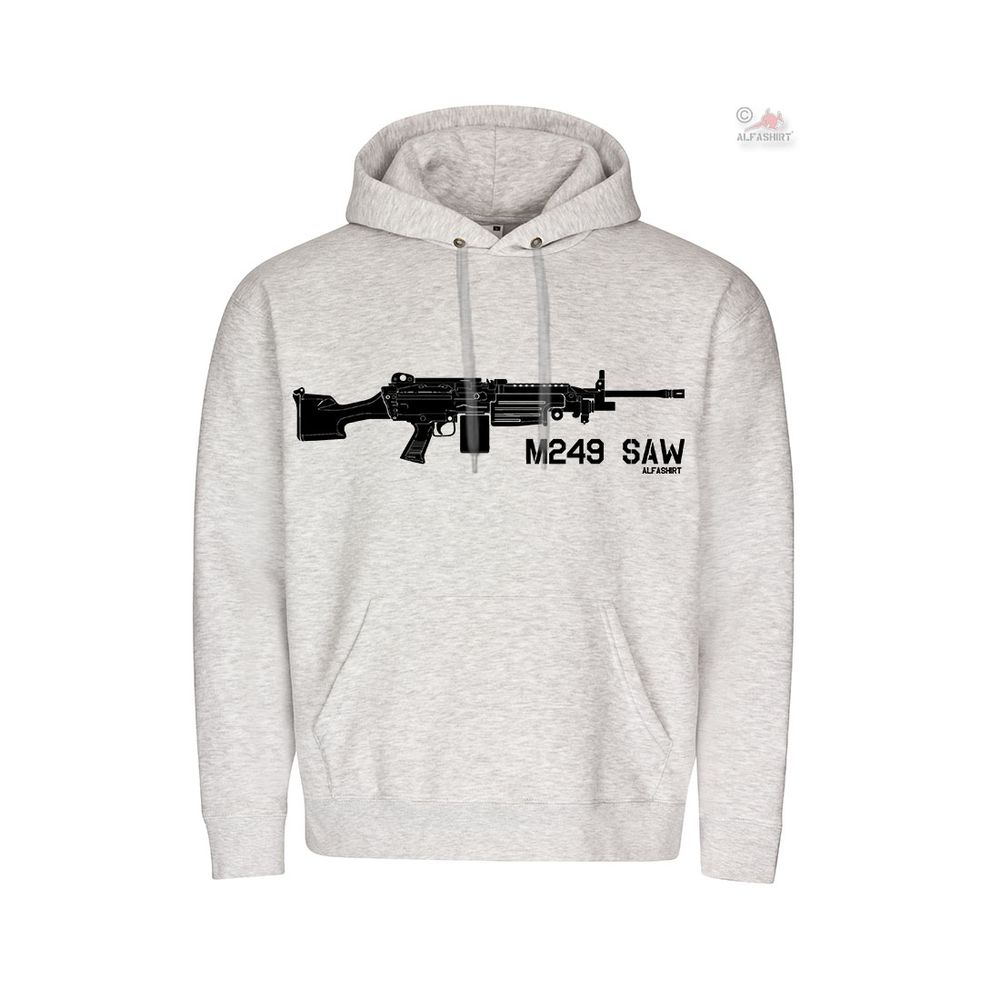 M249 SAW Squad Automatic Weapon Lightweight Machine Gun Hoodie # 26783