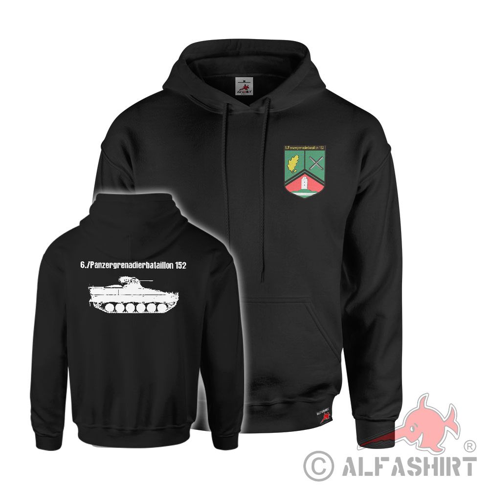 Hoodie 6 Kp Panzergrenadier Bataillon 152 Wappen Marder #43190