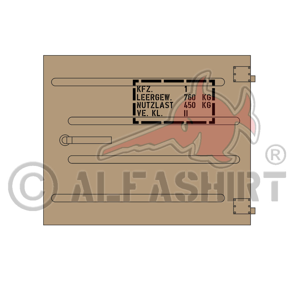 Lackierschablonen Aufkleber Verladeklasse Kübel 82 Tür 27x14cm #A5185