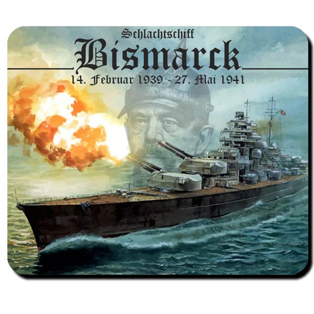 Schlachtschiff Bismarck Mauspad Wappen Schiff Marine - Mauspad PC #16674