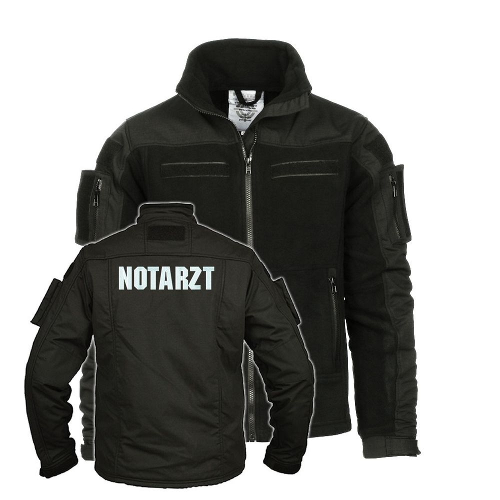 Kommando Fleecejacke Notarzt GESTICKT Fleece Jacke Sanitäter Außendienst #35238