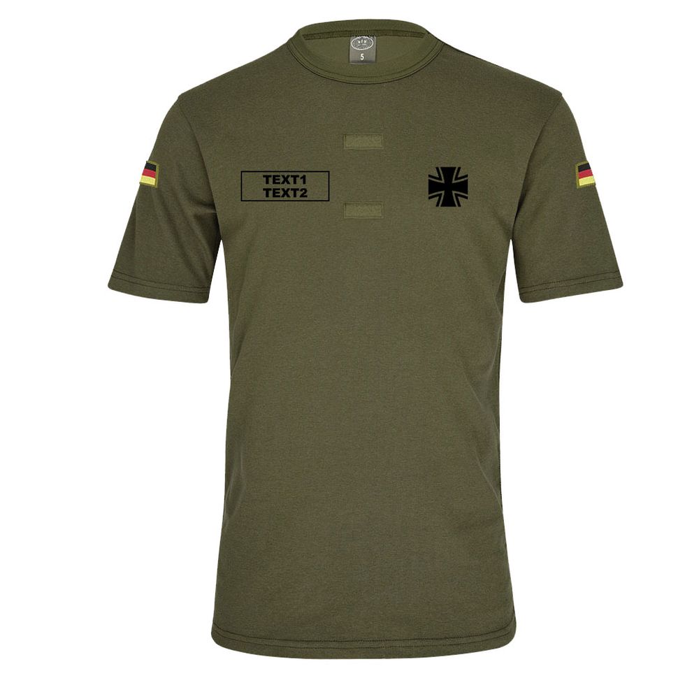 Olives BW Tropen mit Klett Bundeswehr Nato Flagge GER DE Kreuz Name #44842
