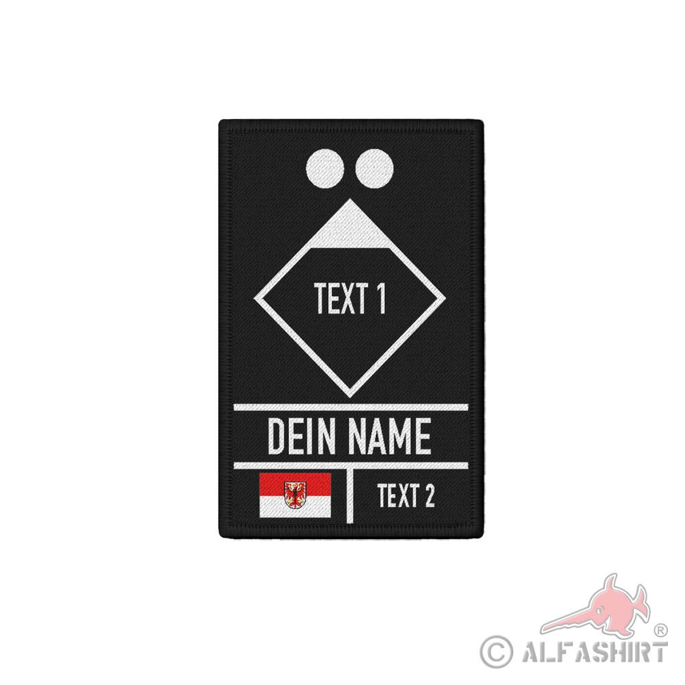 7.5x4.5 cm Patch Fire Department Tactical Signs personalized Brandenburg #41110