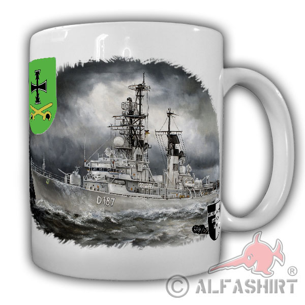 Tasse Lukas Wirp Zerstörer Rommel Bundesmarine Schiff D187 Klasse103 #25070