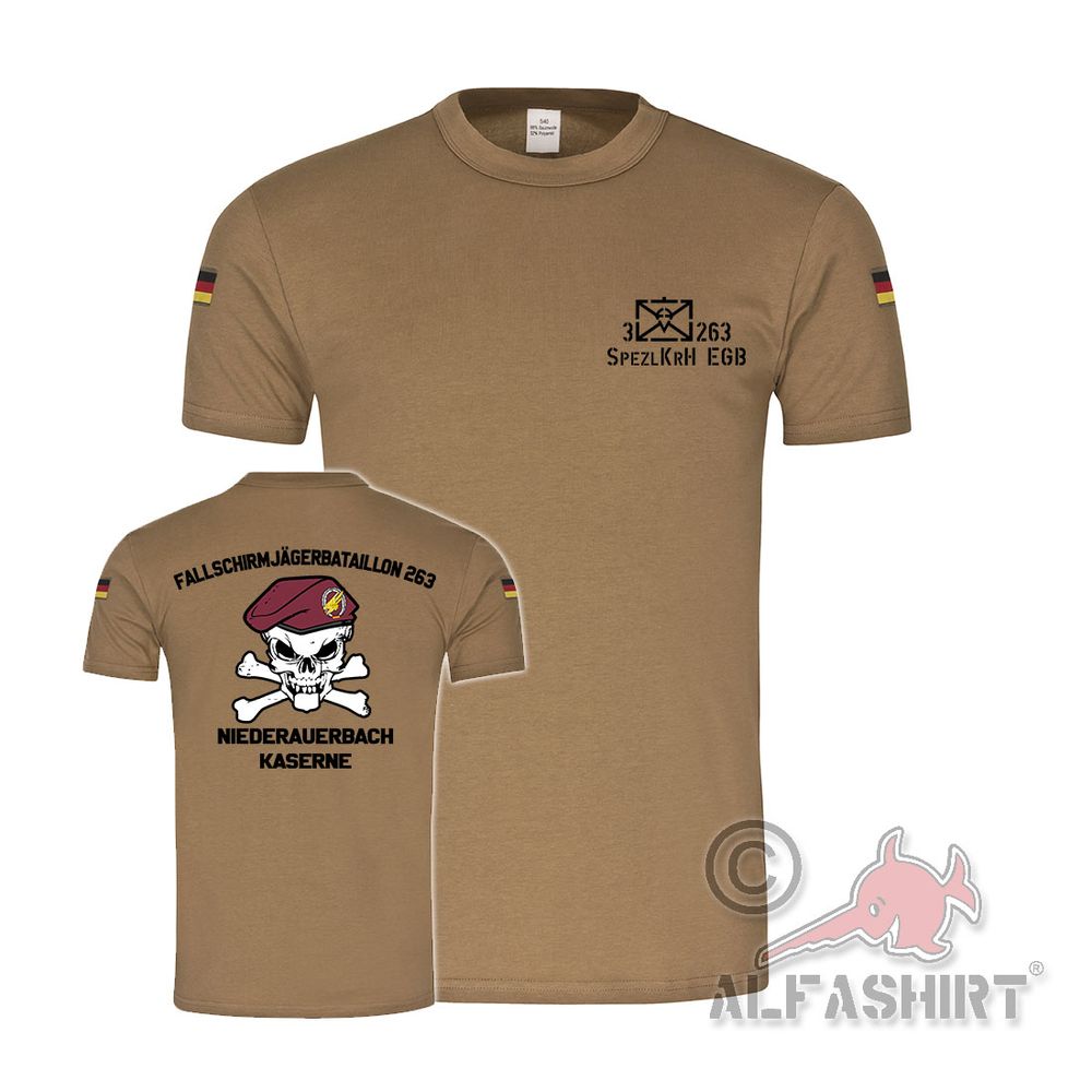 BW Tropenshirt 3 FschJgBtl 263 EGB Veteran Bundeswehr Heer Barett #38113