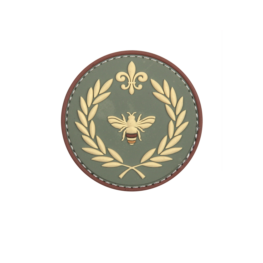 3D Rubber Patch Napoleon Biene Siegel Wappen Geschichte Weltumreise 5x5cm #27109