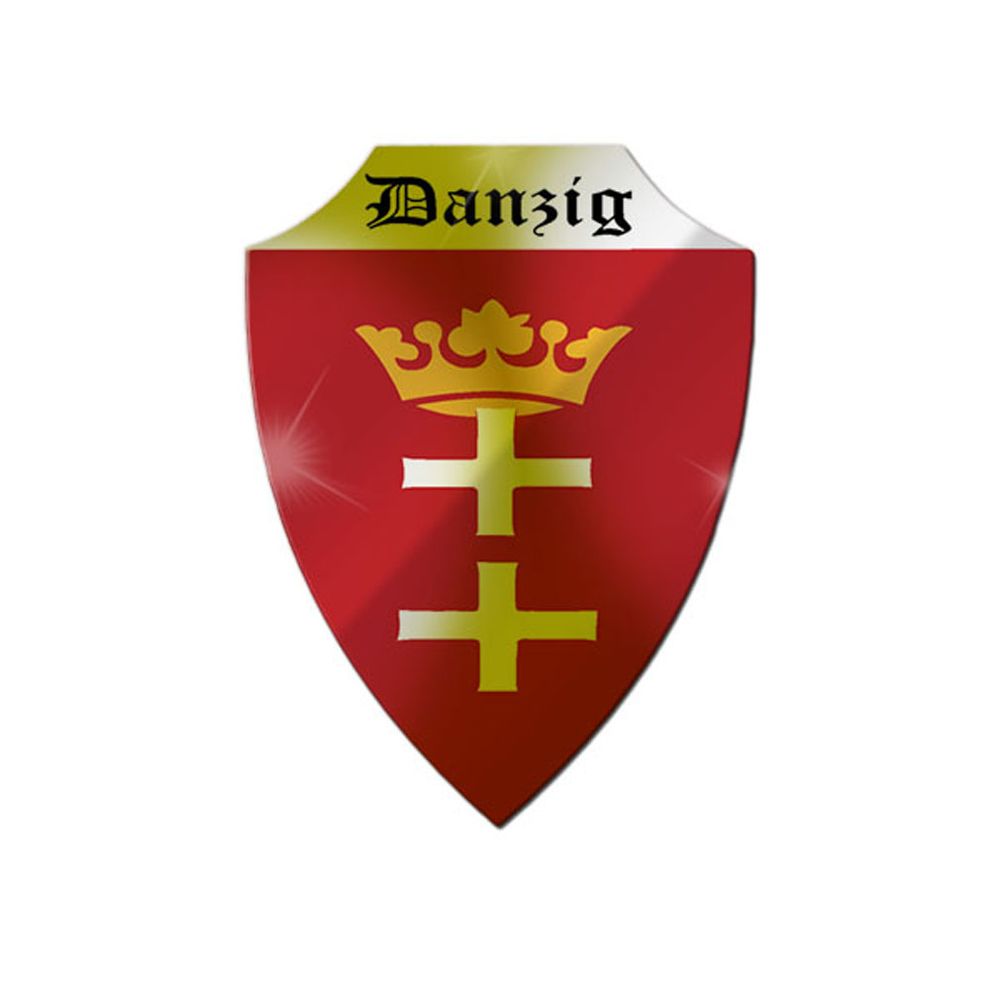 Aluschild Danzig Frei Stadt Ostdeutschland Polen Heimat Hafen Wappen #23404