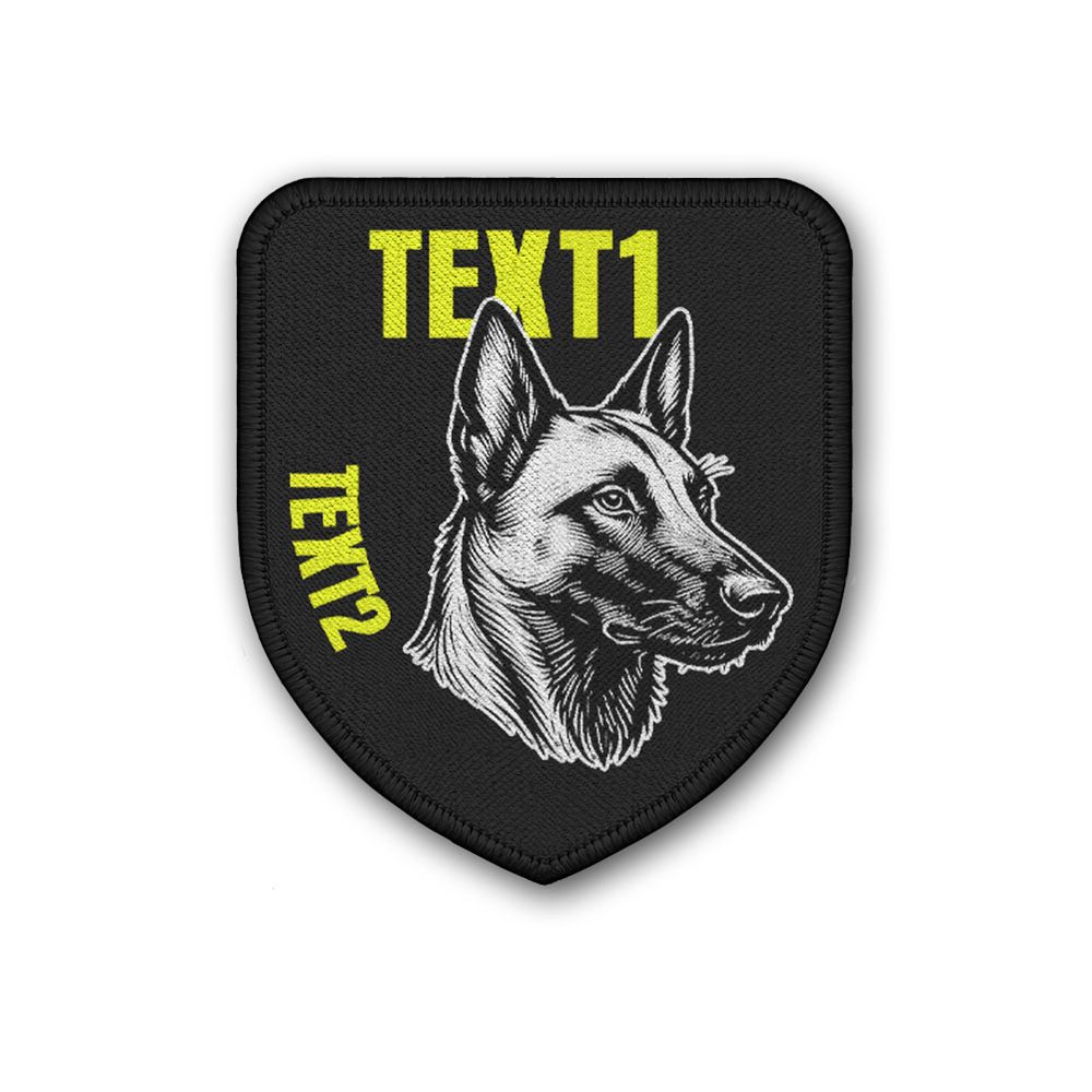 Patch 7,5x6,5cm personalisierbar Malinois Gelb #K03668