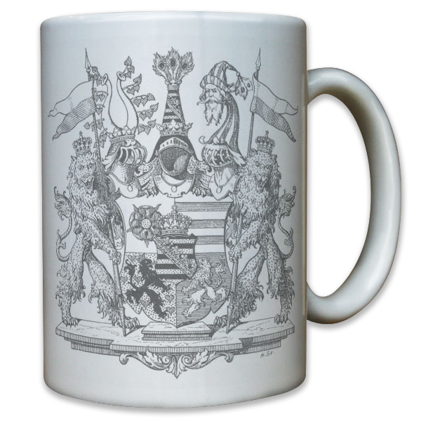 Wappen Herzogtum Sachsen-Altenburg Mittleres Emblem Deutschland - Tasse #11802