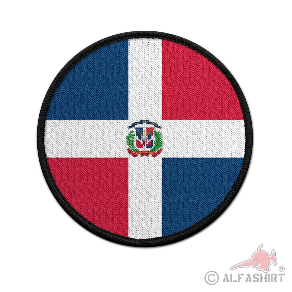Patch 7,5cm rund Dominikanische Republik Land Karibik Hispaniola #44931
